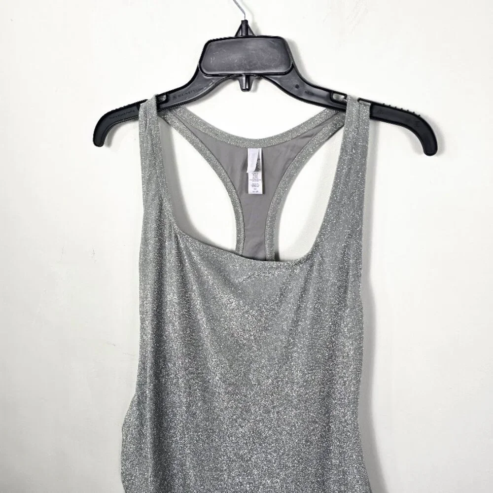 SKIMS Glitter Swim Metallic Dress Cover Up 2X Nickel Silver